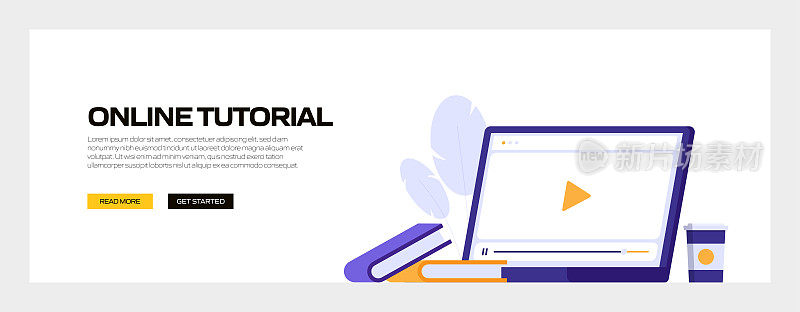 Online Tutorial Concept Vector Illustration for Website Banner, Advertisement and Marketing Material, Online Advertising, Business Presentation etc.